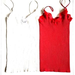 Two Lace Tank Tops Shapewear